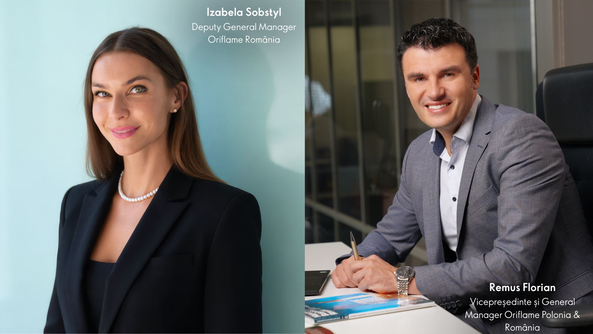 Oriflame România management regional, Remus Florian promovare Oriflame, Izabela Sobstyl leadership corporate, funcții executive Oriflame Europa, extindere regională Oriflame, coordonare piețe strategice Oriflame, piața de cosmetice România business