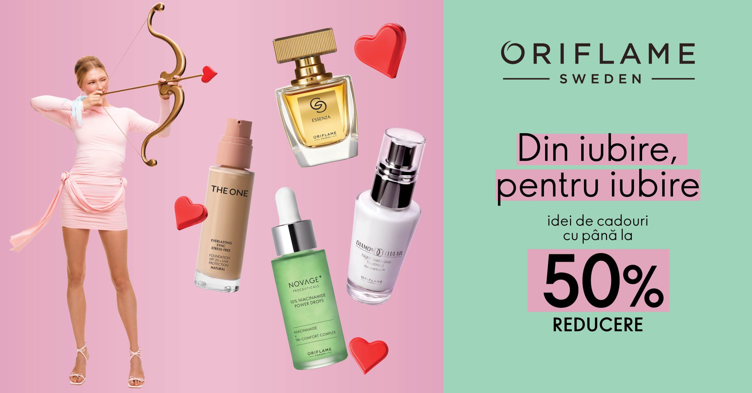 cadouri Valentine’s Day, idei cadouri beauty, parfumuri Oriflame, seturi cosmetice cadou, reduceri Oriflame România, cadouri pentru ea și el, beauty & skincare gifts, Valentine’s Day shopping, cosmetice cu reducere, cadouri romantice premium