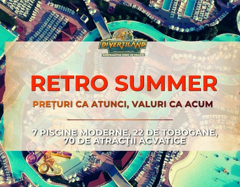 Divertiland Water Park se redeschide pe 18 iunie 2026 – Vara aceasta se poartă RETRO!
