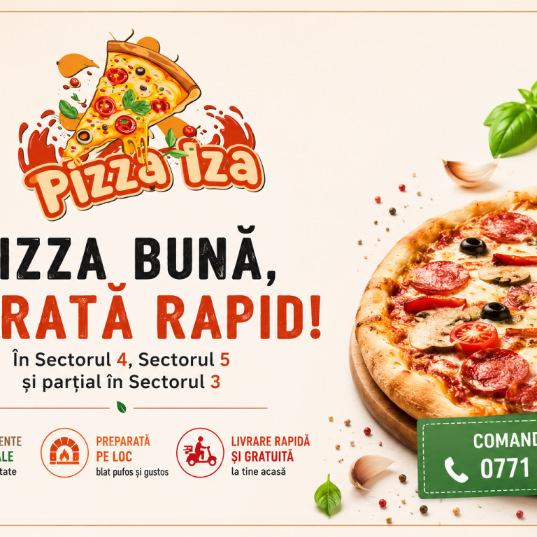 Pizzeria IZA – Gust autentic, ingrediente de calitate și livrare rapidă de pizza în Sectorul 4, Sectorul 5 și Sectorul 3